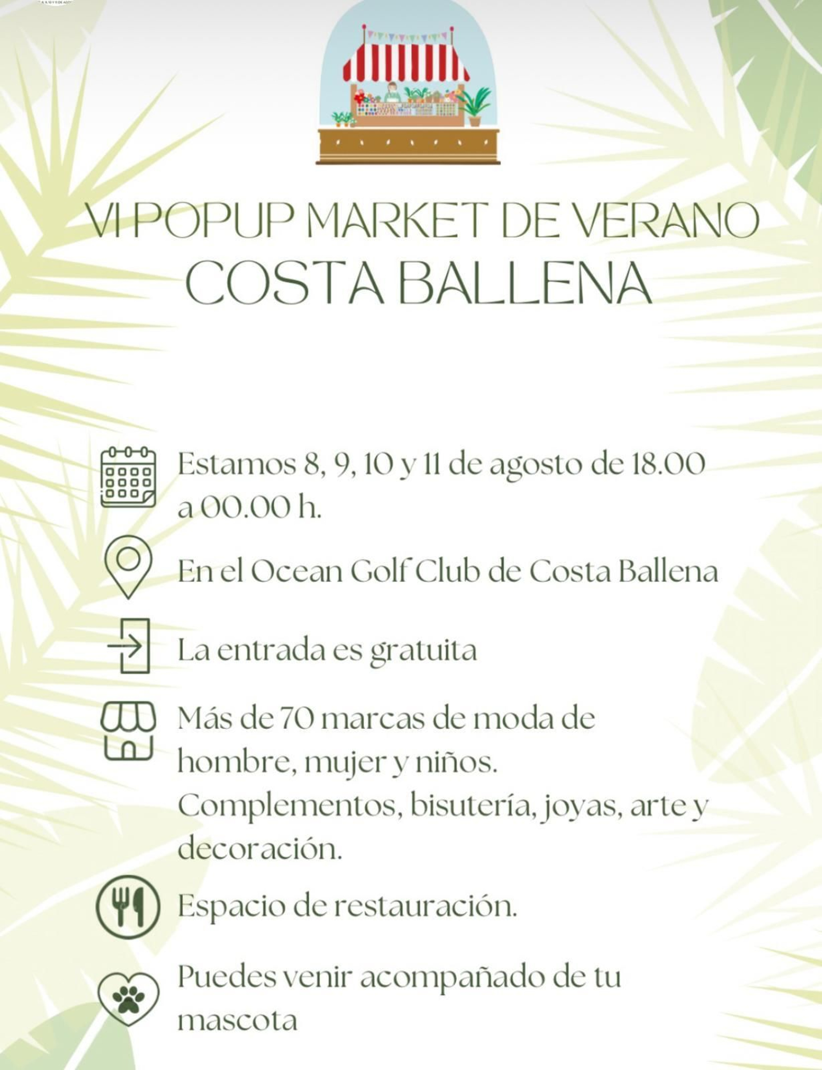 Cartel Popup Market de Verano Costa Ballena. Cartel Popup Market de Verano Costa Ballena.