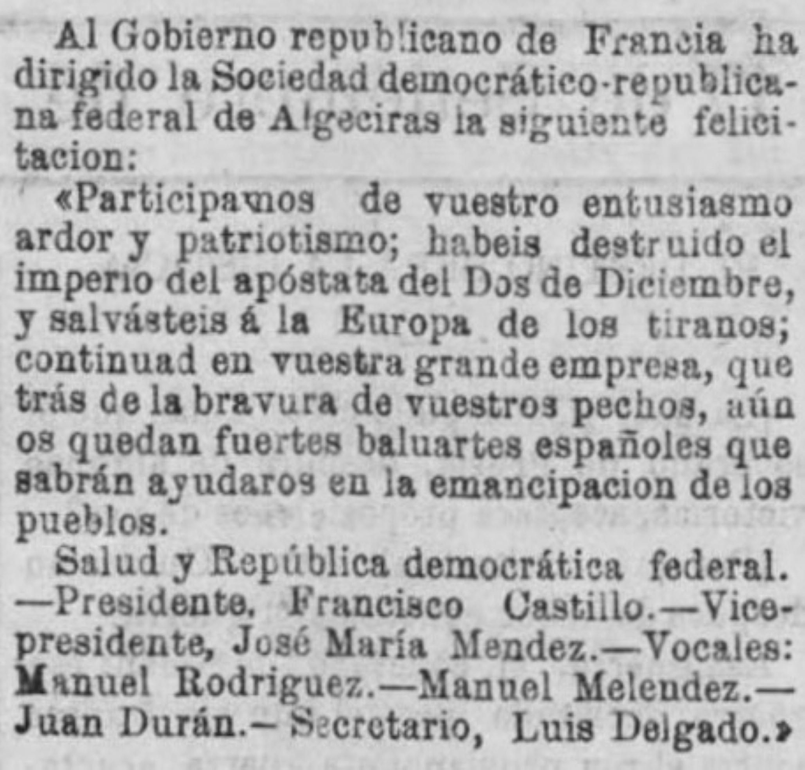 Algeciras toma partido por Francia.
