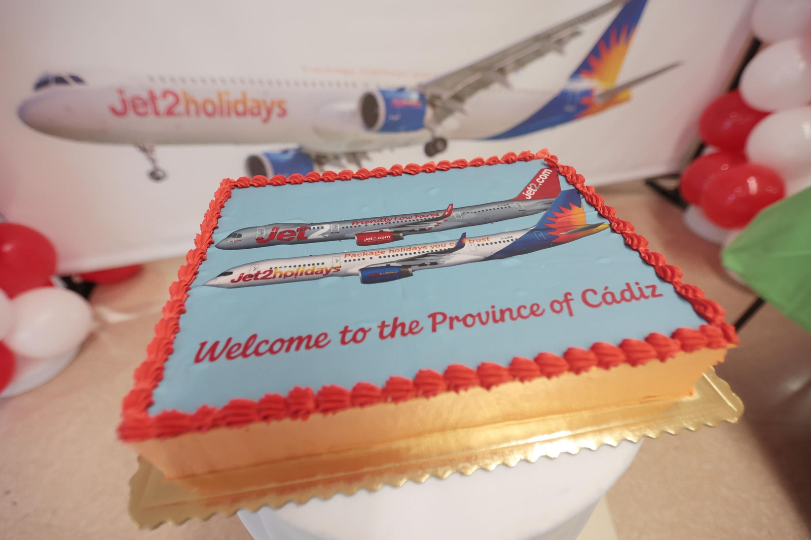 La llegada del primer vuelo de Jet2 al aeropuerto de Jerez en imágenes