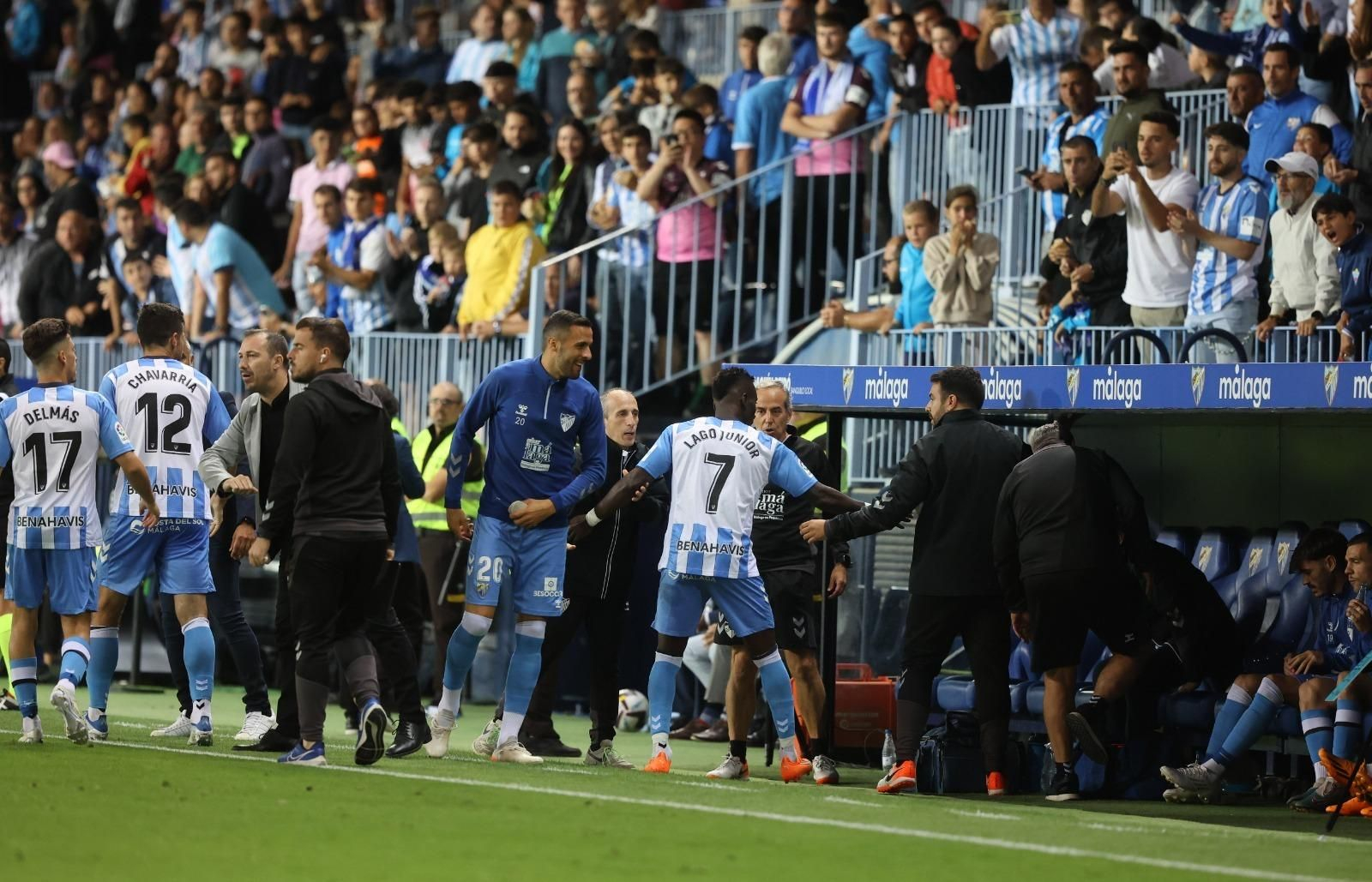 Celebración del gol de Lago Junior