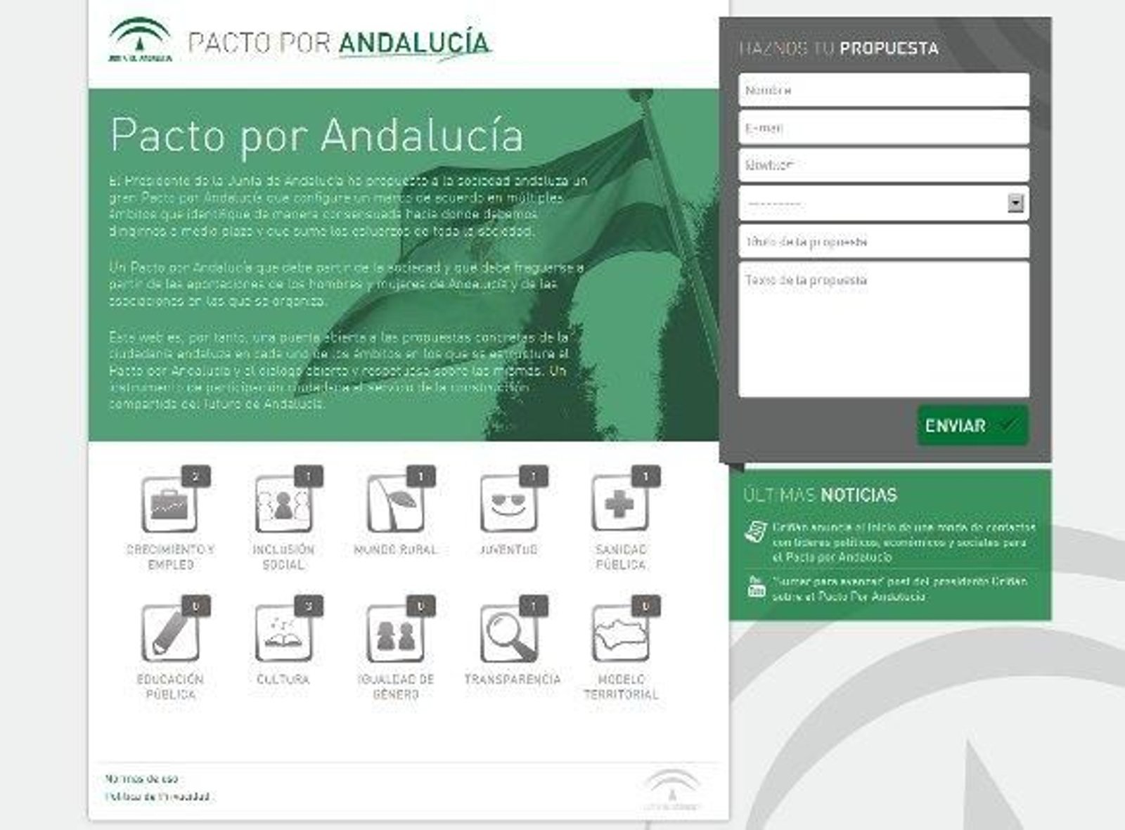 La Junta da voz a los andaluces en su nueva web del Pacto por Andalucía