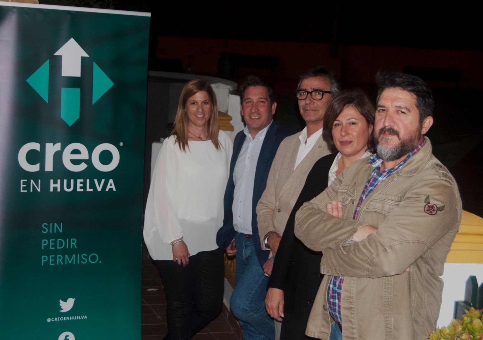 Gallardo junto a los cuatro componentes de su lista.