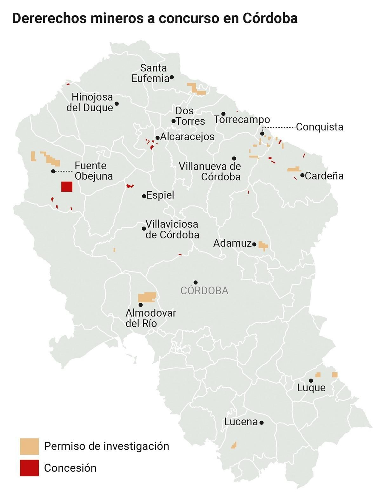 Derechos mineros a concurso en Córdoba. Derechos mineros a concurso en Córdoba.