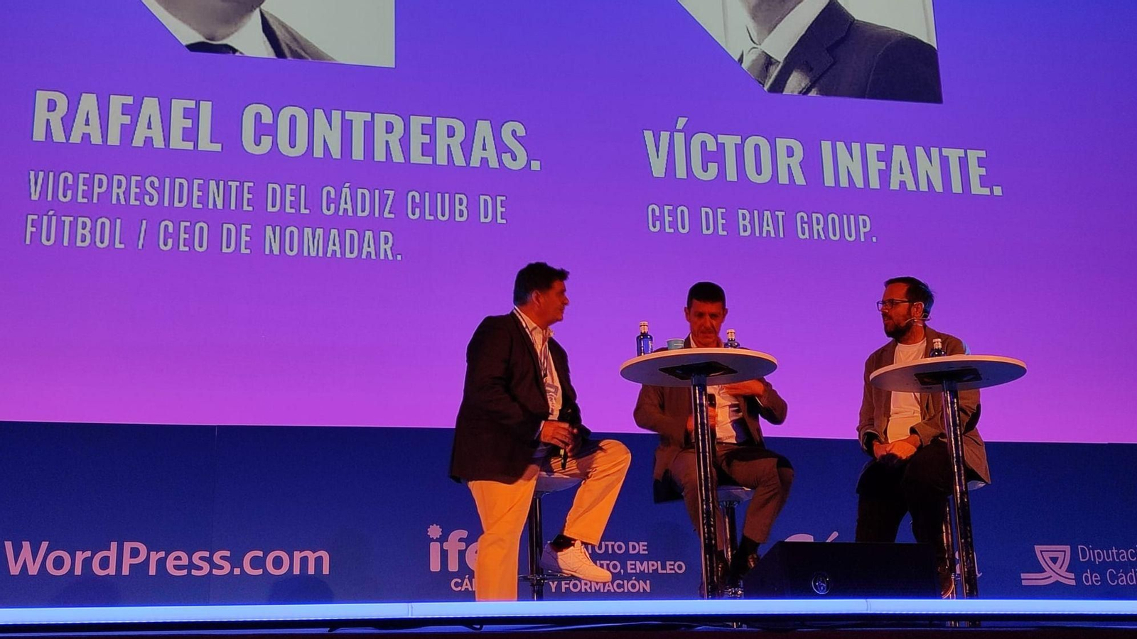 Rafael Contreras, CEO de Nomadar, y Víctor Infante, de Biat Group, participan en una ponencia en el South Impact