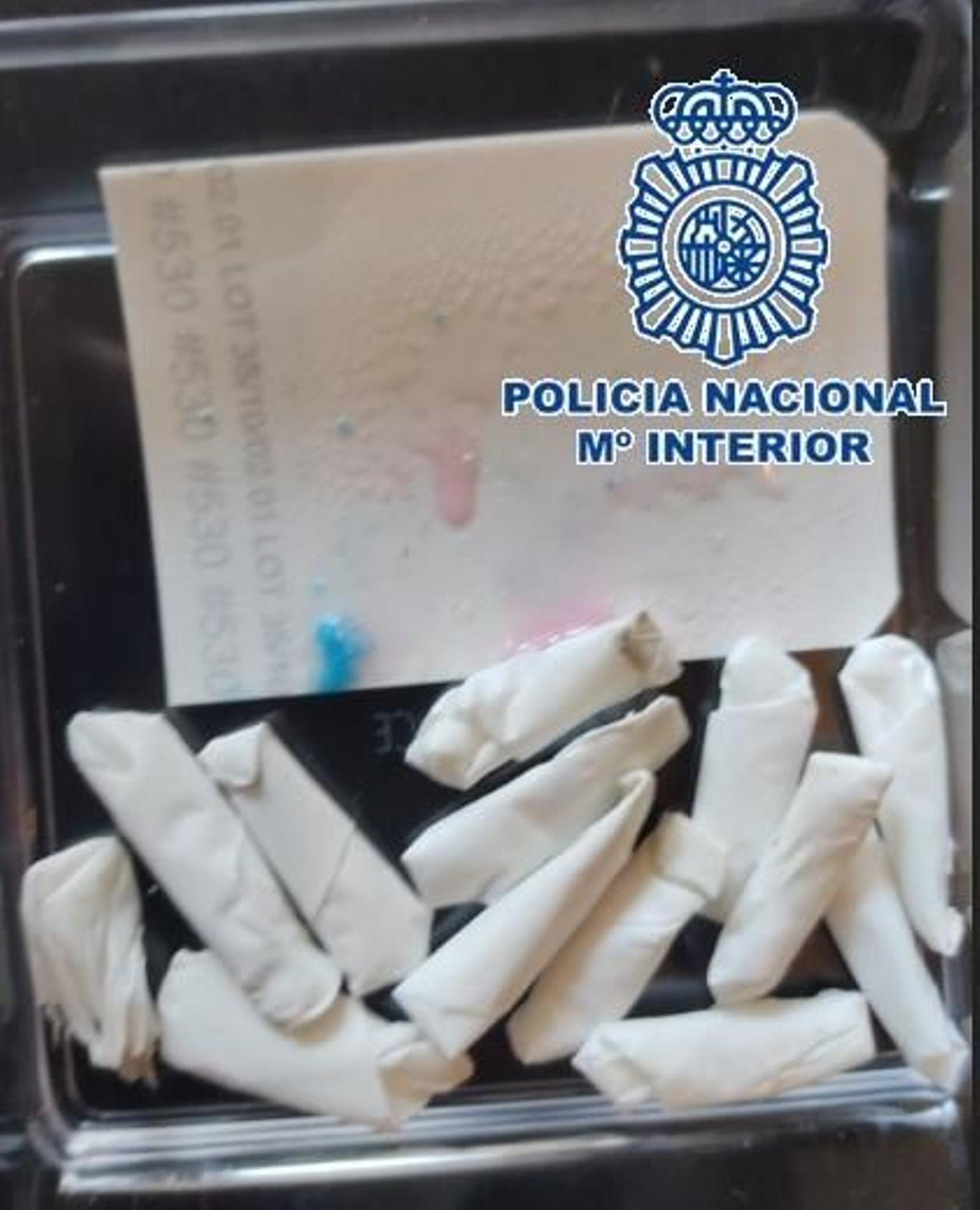 Droga incautada durante el registro.