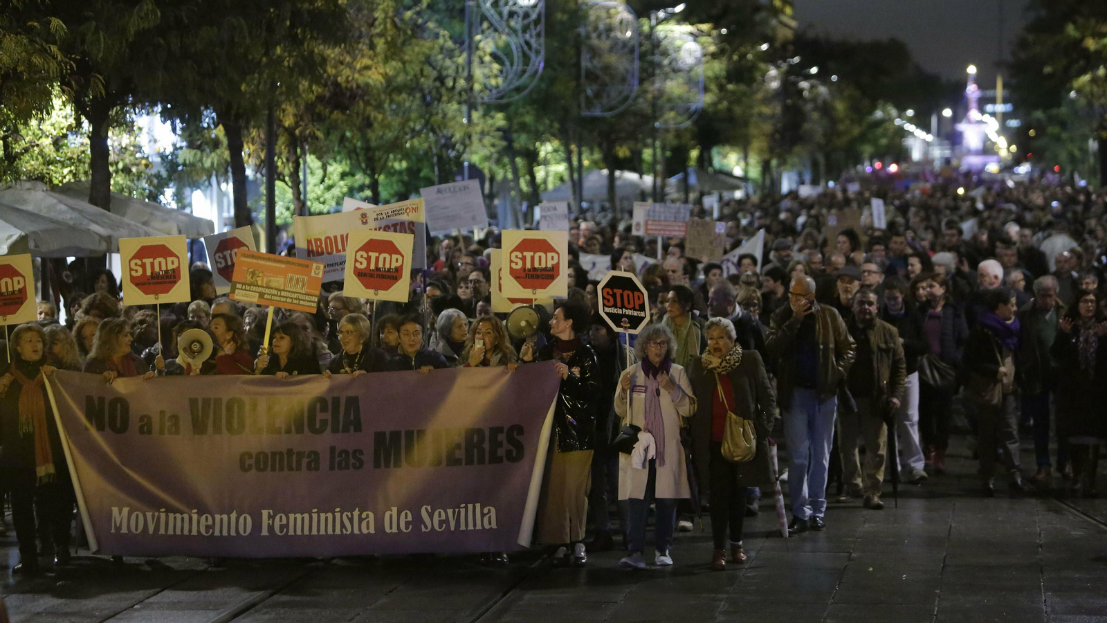Manifestación feminista contra la violencia de género.
