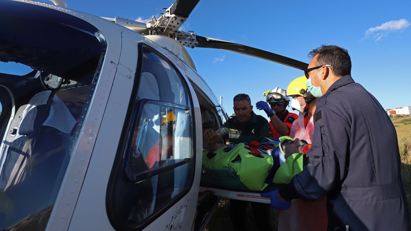 Rescate de un herido en las Pozas del Cobre