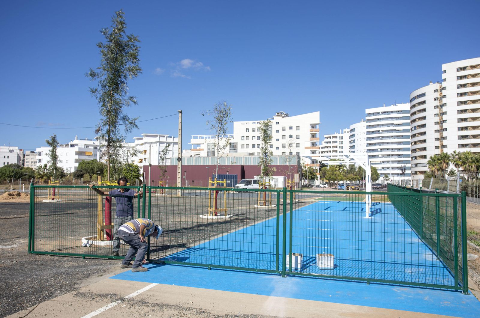 Estado actual de las obras del nuevo parque canino de Pescadería.