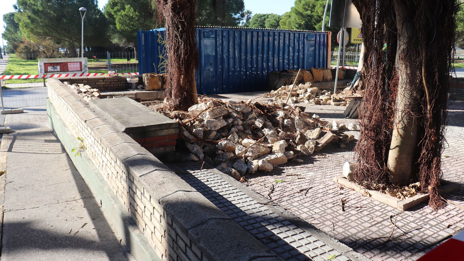 Obras en la calle Lazareto