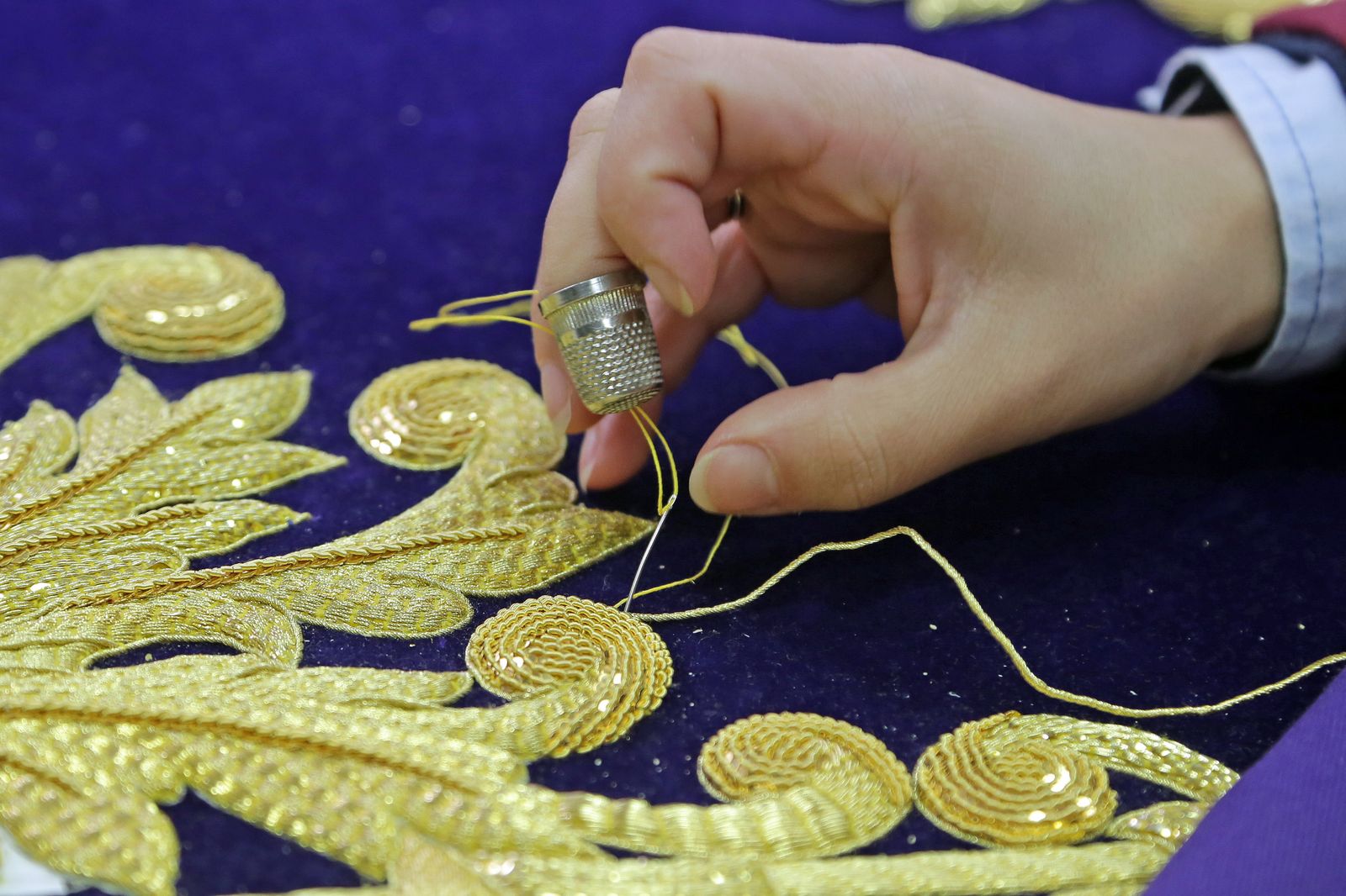 Detalle de un taller de bordados.