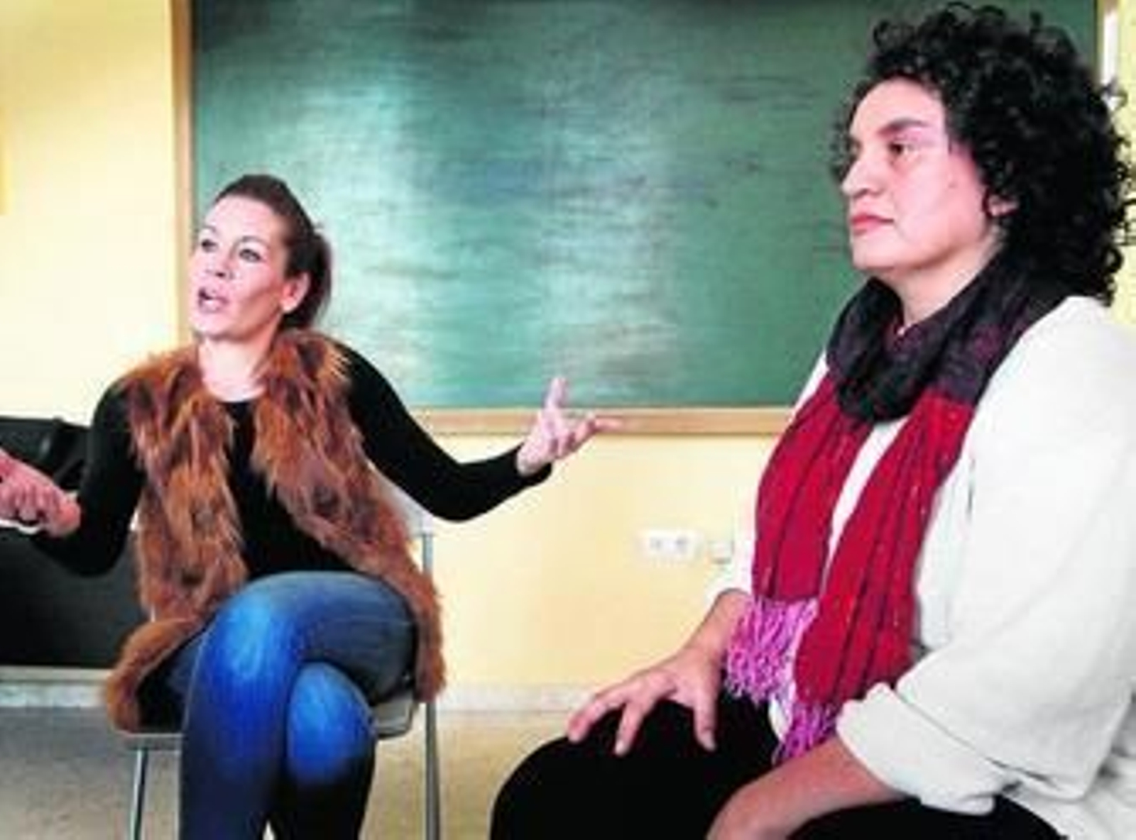 Mari Carmen Tocón y Bibiana Ortega, hace unos días en la sede de Proyecto Joven en la calle Pizarro.
