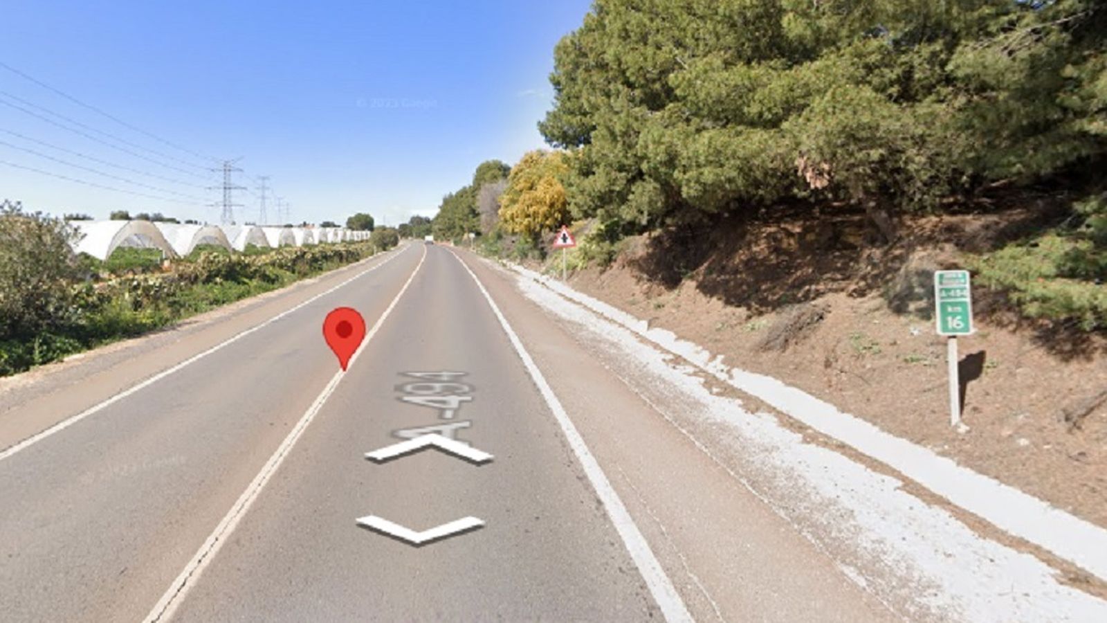 Lugar del accidente en la carretera A-494