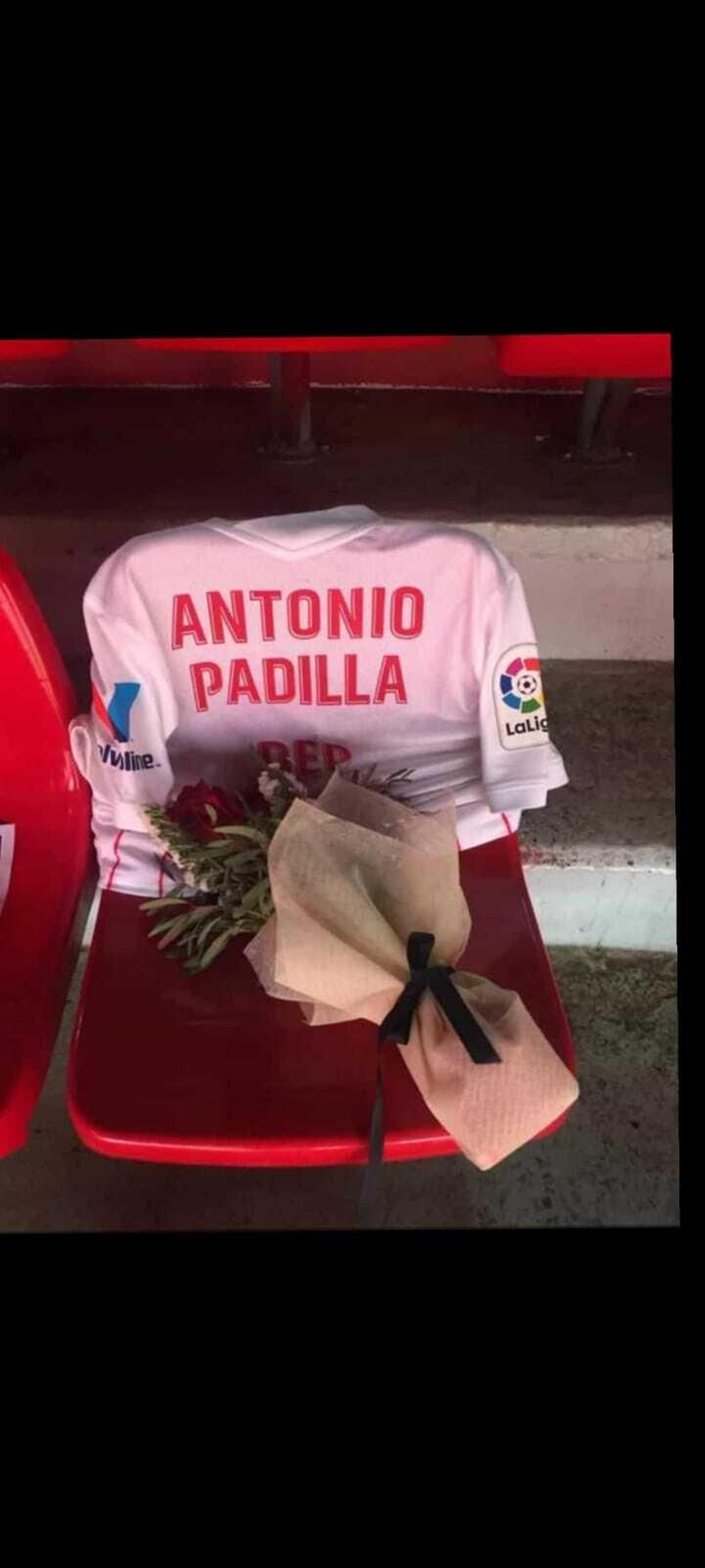 El asiento de Antonio Padilla, el joven socio fallecido.