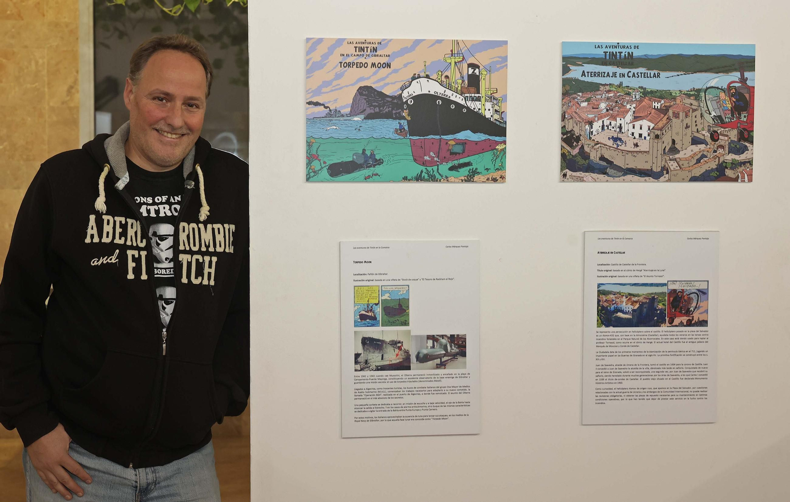 Fotos de la exposición Tintín en el Campo de Gibraltar