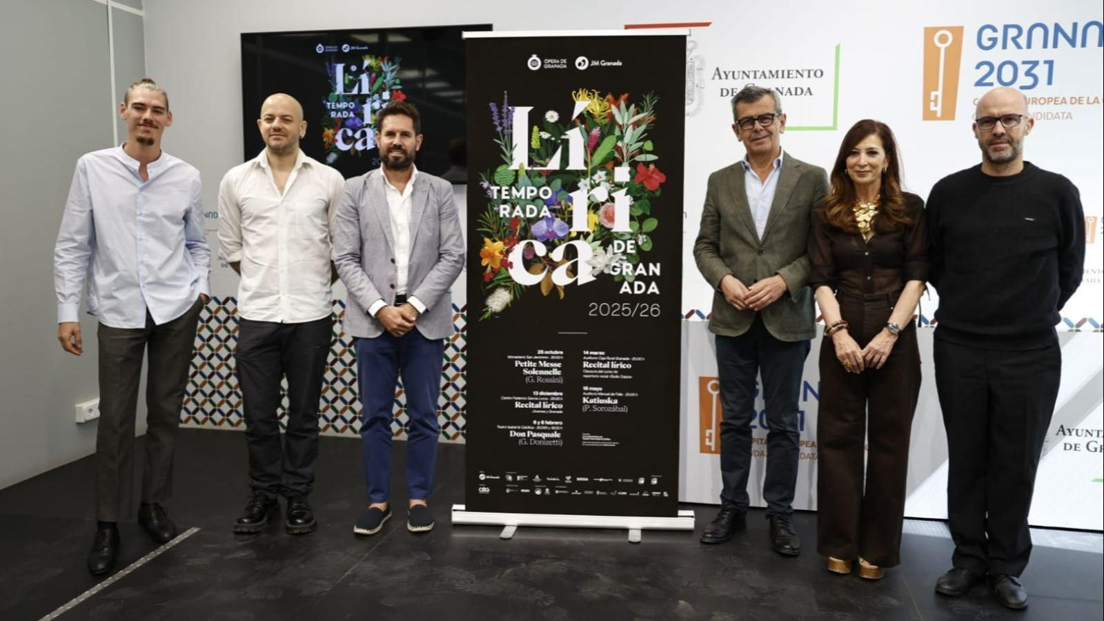 El concejal de Cultura, Juan Ramón Ferreira y el delegado de la Junta en Granada, David Rodríguez, presentan la II Temporada Lírica de Granada