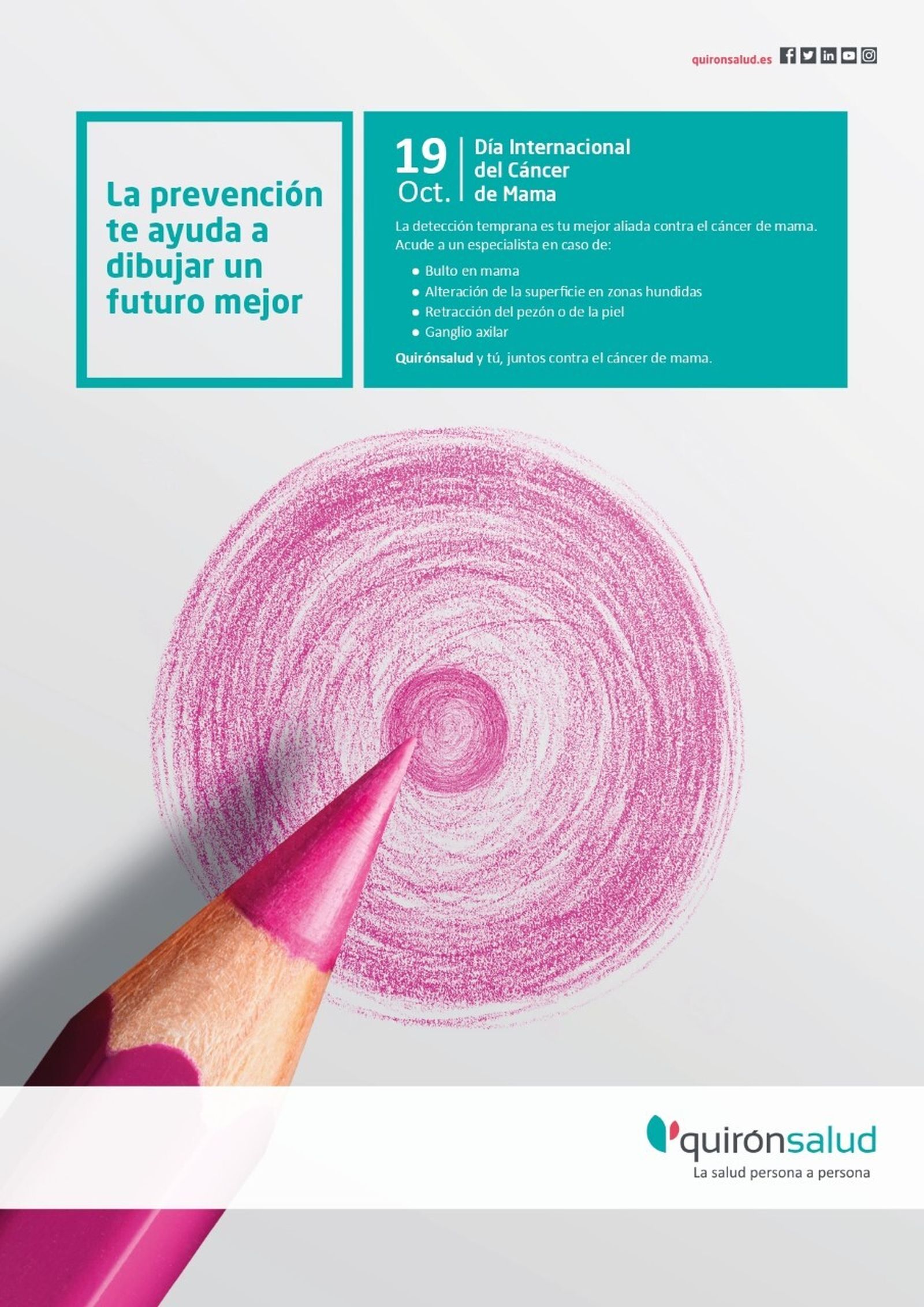 El 19 de octubre se celebra el Día Internacional de la Lucha contra el Cáncer de Mama.