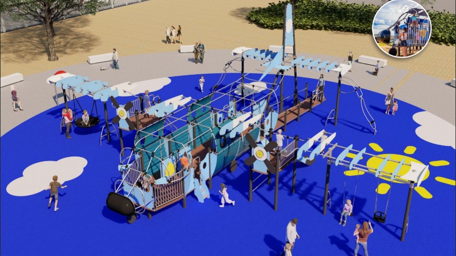 Recreación del parque singular de la calle Fernanda Calado Rosales de Sevilla Este