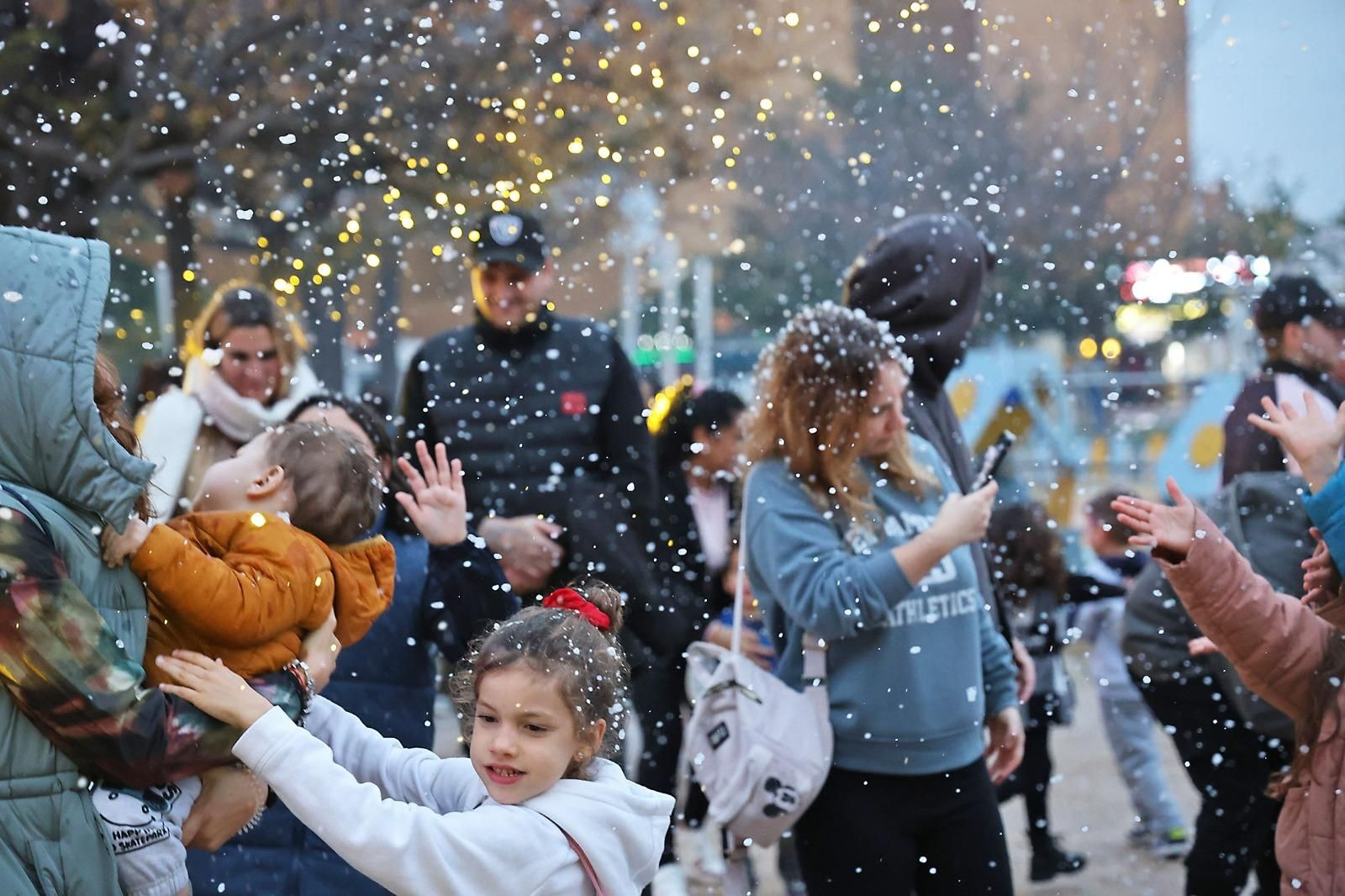 La nieve cayendo en Huelva.