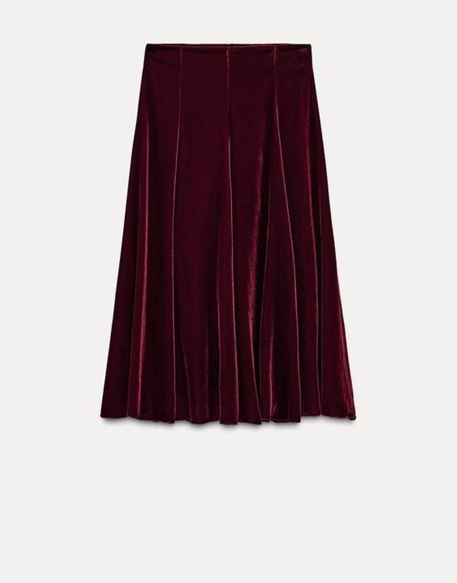 Falda de terciopelo de Zara.