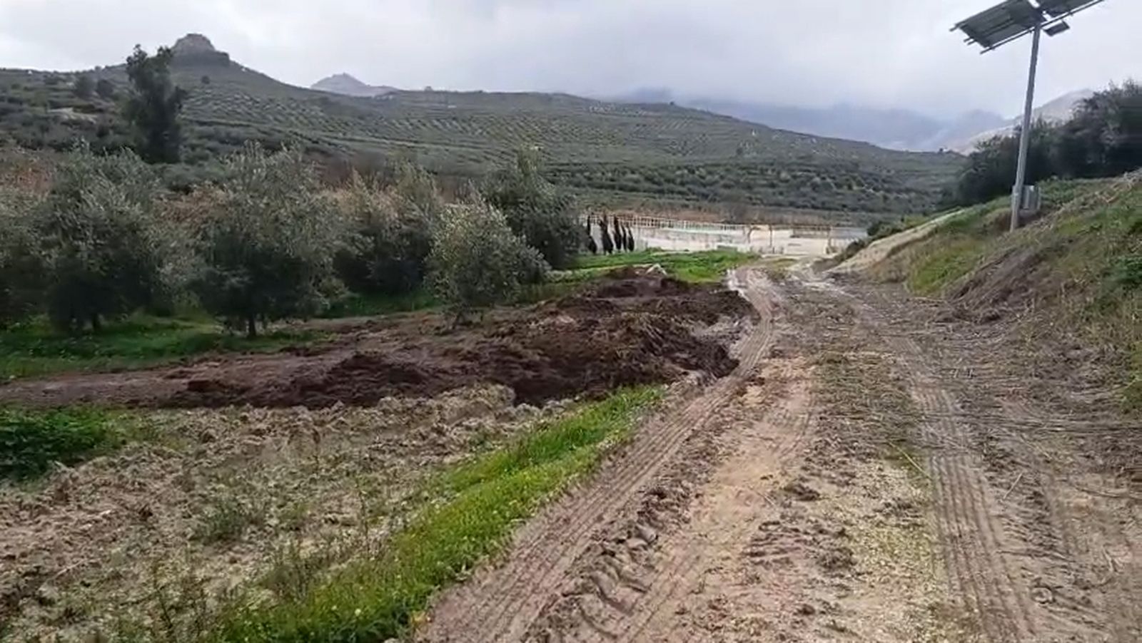 Depósitos de estiércol junto a la balsa de secado del Puente Jontoya