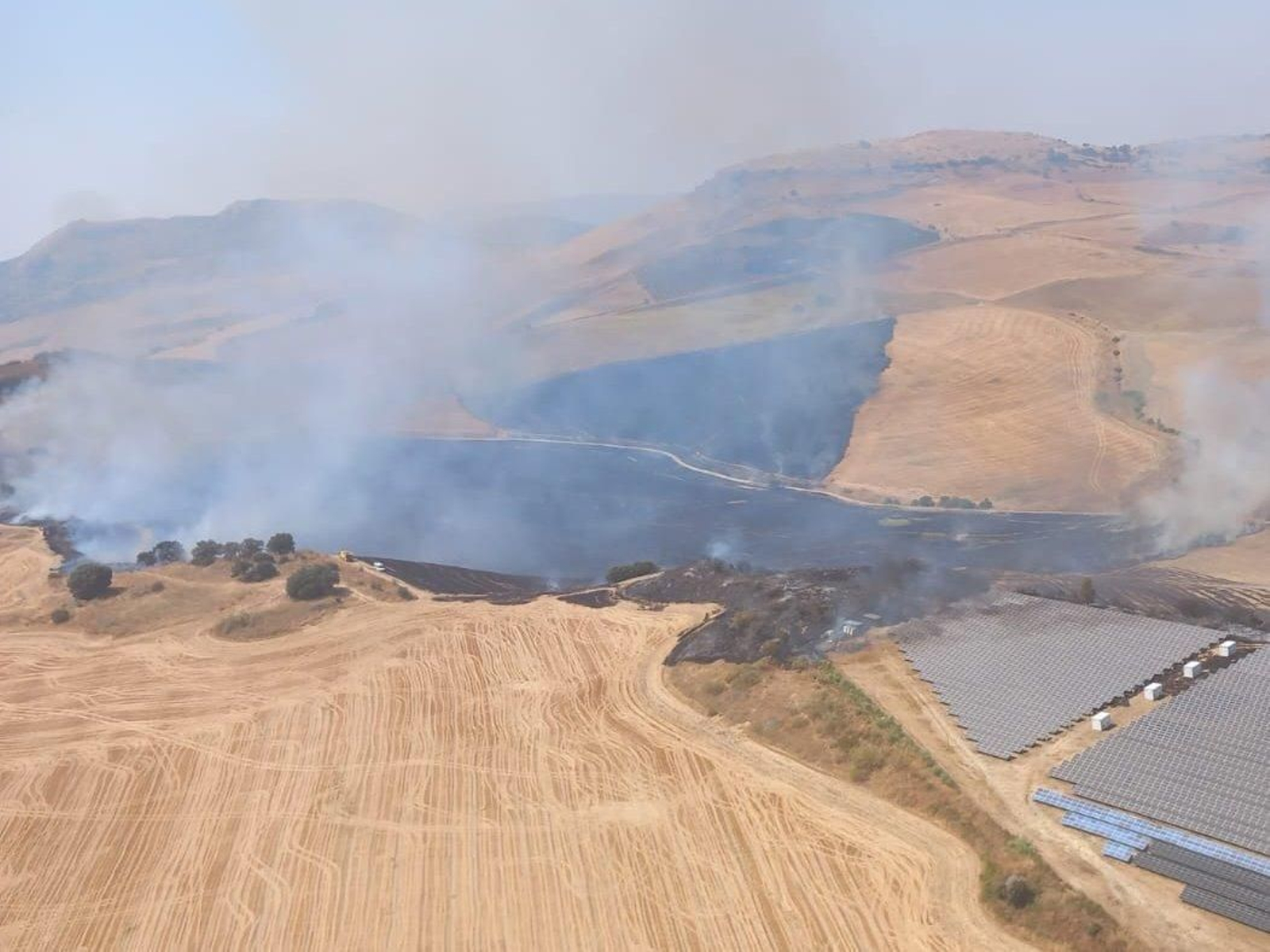 Imagen aérea del incendio.