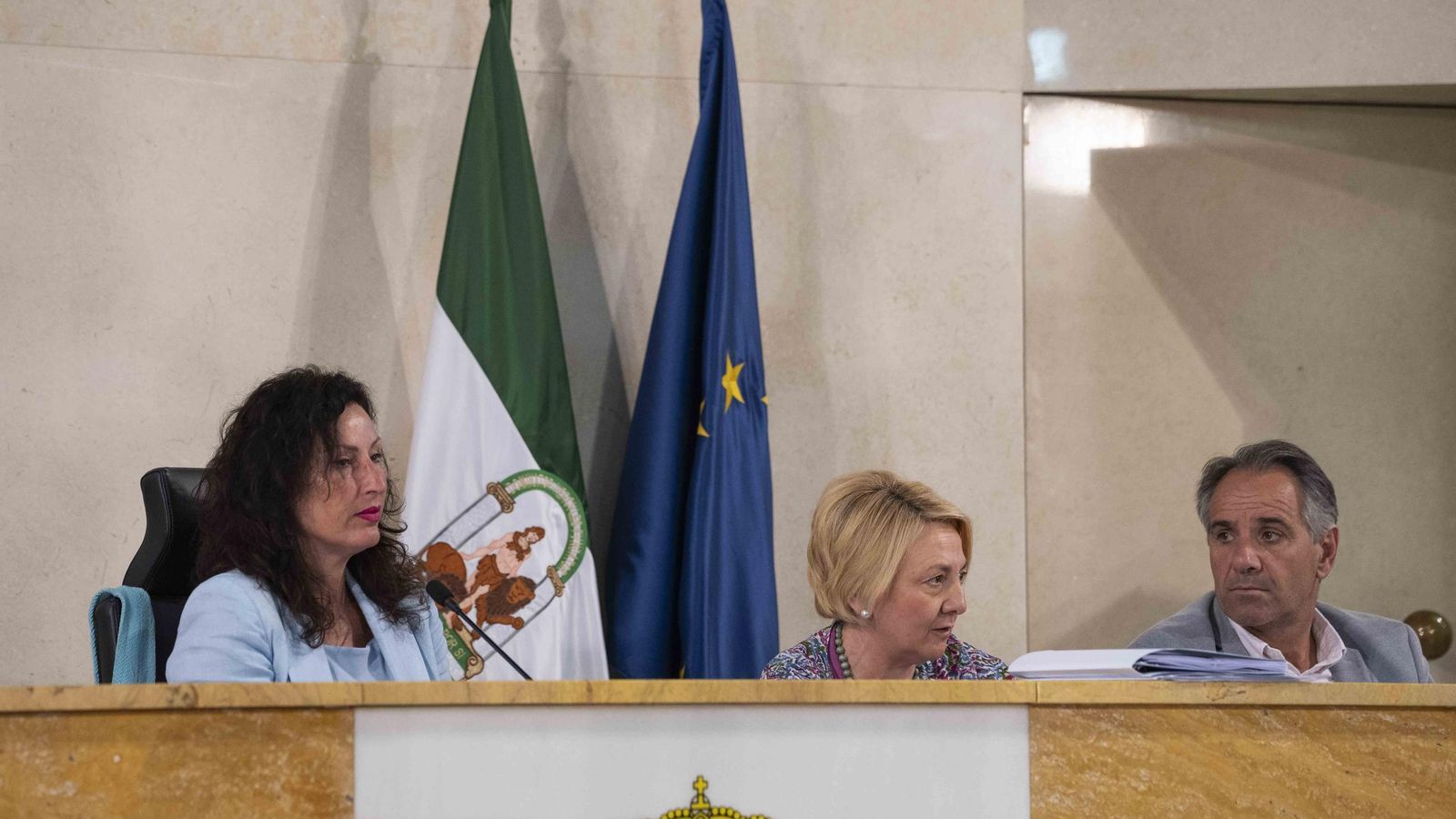 Alcaldesa y concejales durante el pleno celebrado este martes