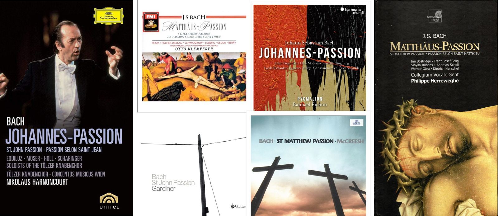 Una selección de grabaciones de Pasiones de Bach