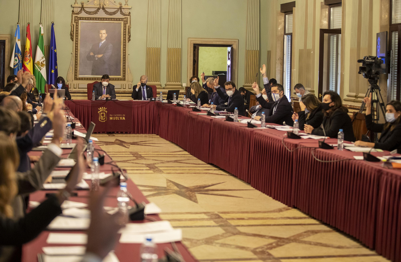 Un pleno reciente del Ayuntamiento de Huelva. Un pleno reciente del Ayuntamiento de Huelva.