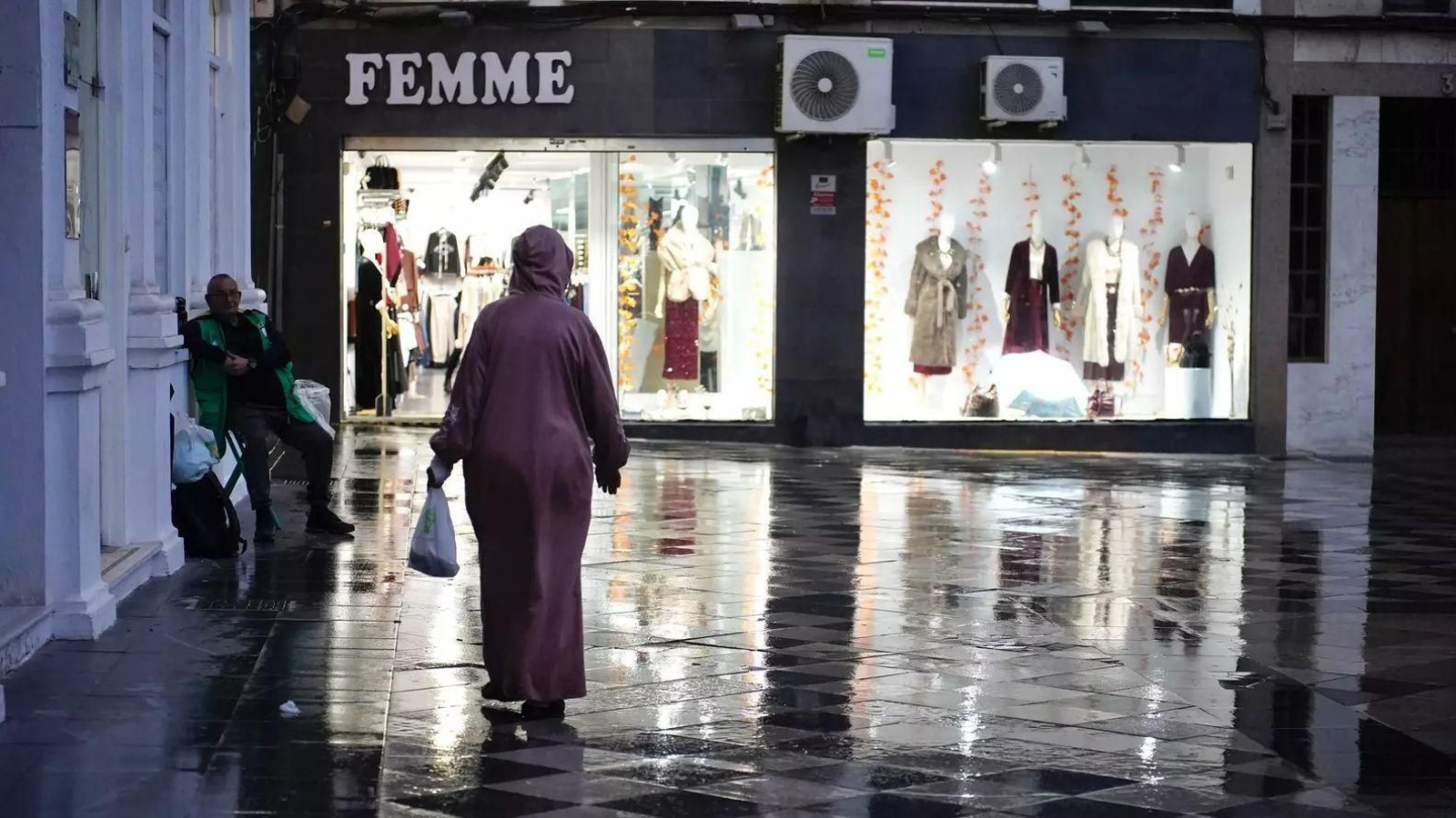 El centro de Algeciras, durante la pasada borrasca Claudia.