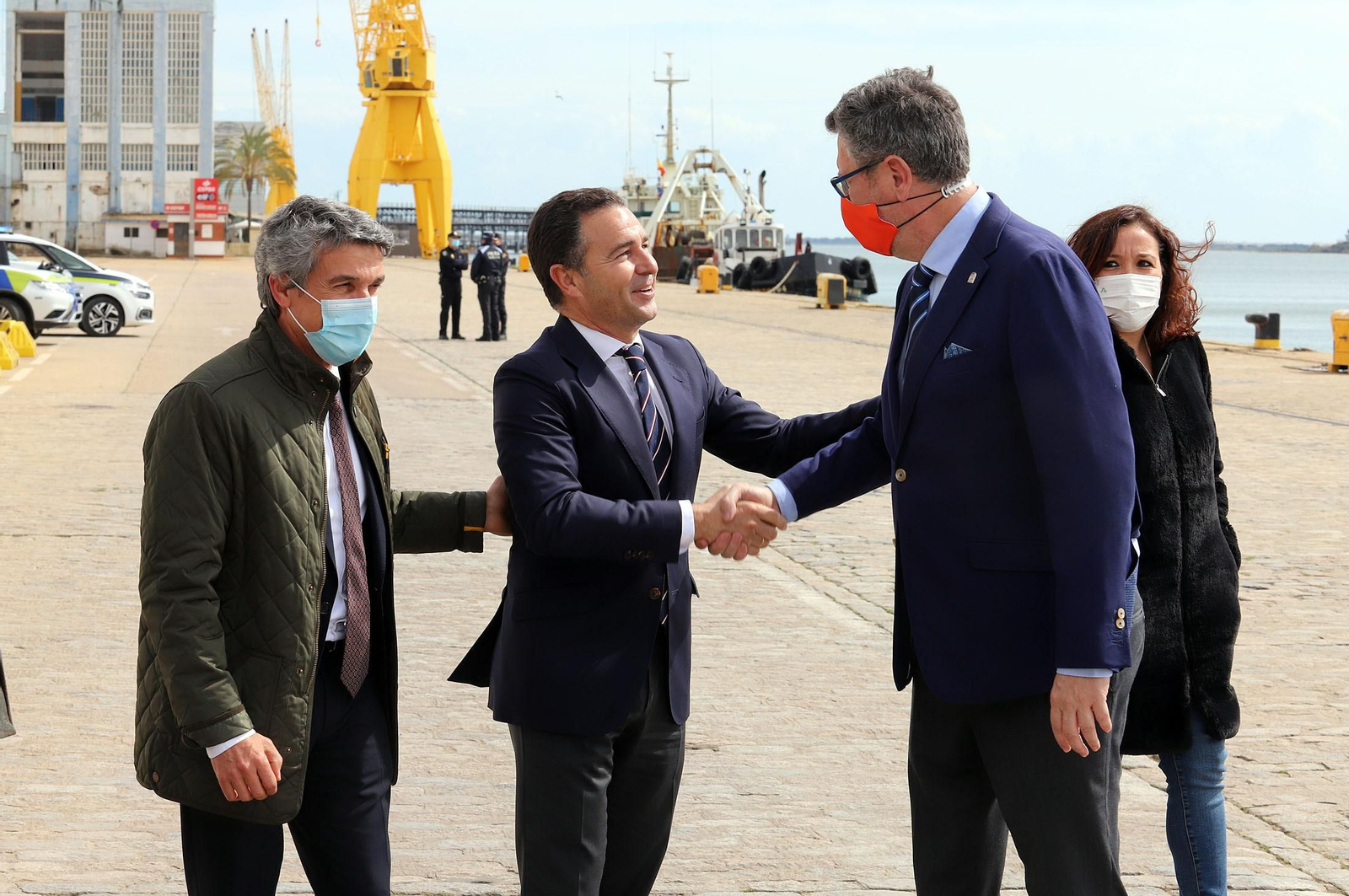 Imágenes del acto de inicio de las obras de la Marina Deportiva del Puerto de Huelva