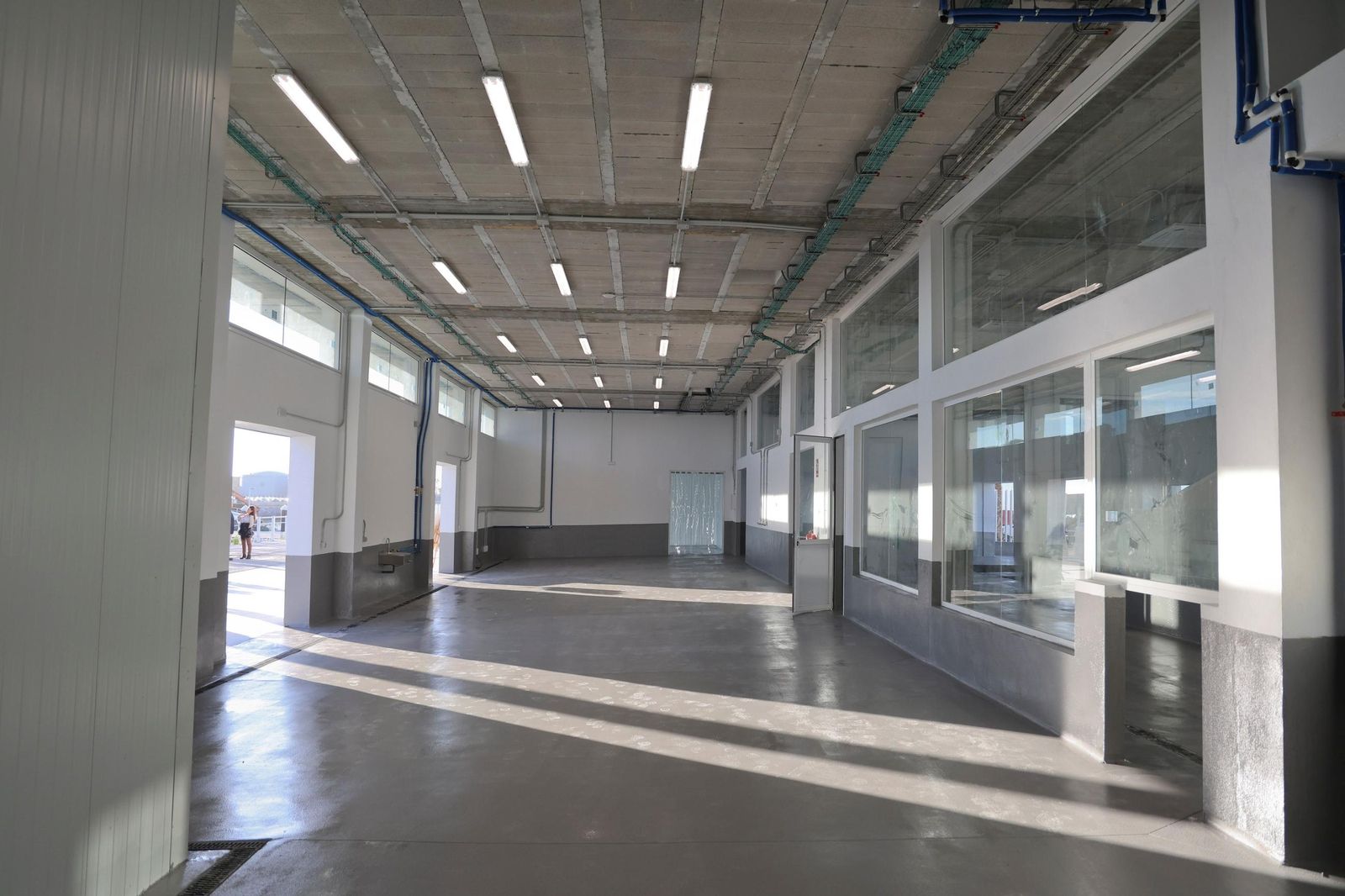 Interior del nuevo edificio de la lonja de Málaga.