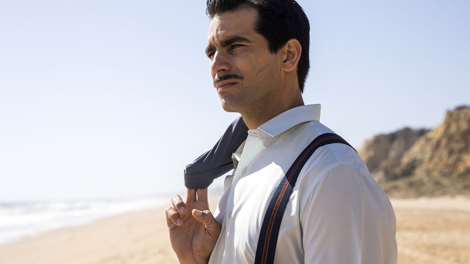 Rubén Cortada durante el rodaje en Huelva