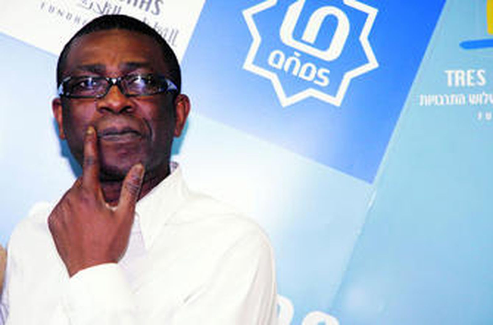 Youssou N'Dour, ayer en la sede de la Fundación Tres Culturas, entidad ecolaboradora del festival.