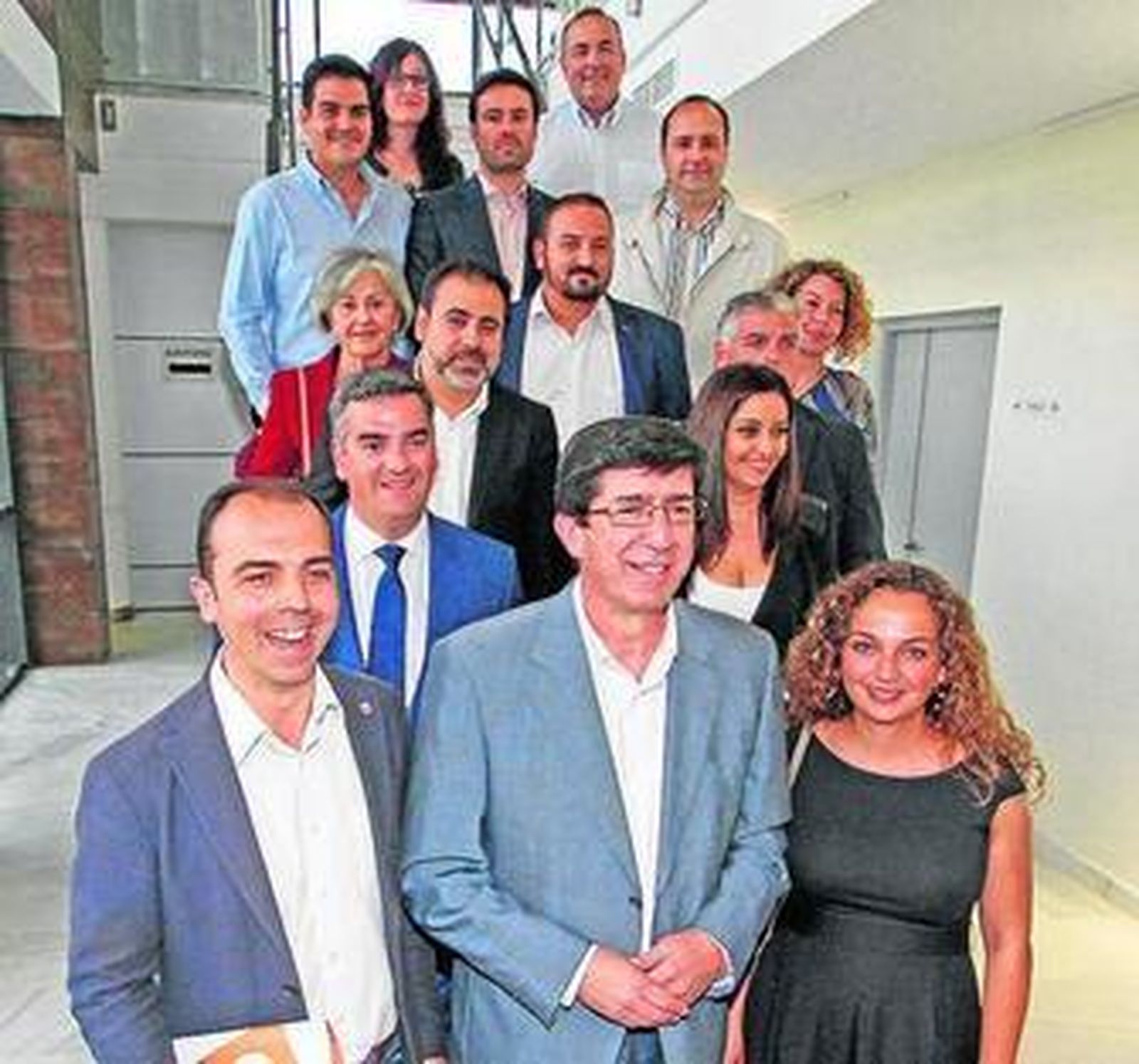 Marín arropó ayer a los candidatos de Ciudadanos en la provincia de Sevilla.