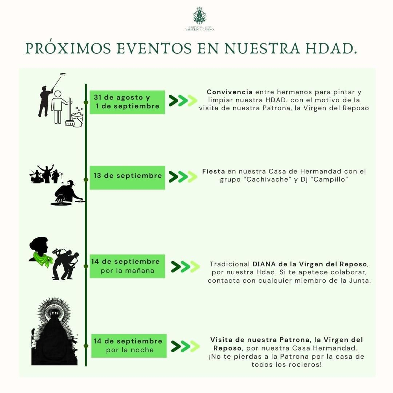 Calendario de actividades de la filial rociera. Calendario de actividades de la filial rociera.