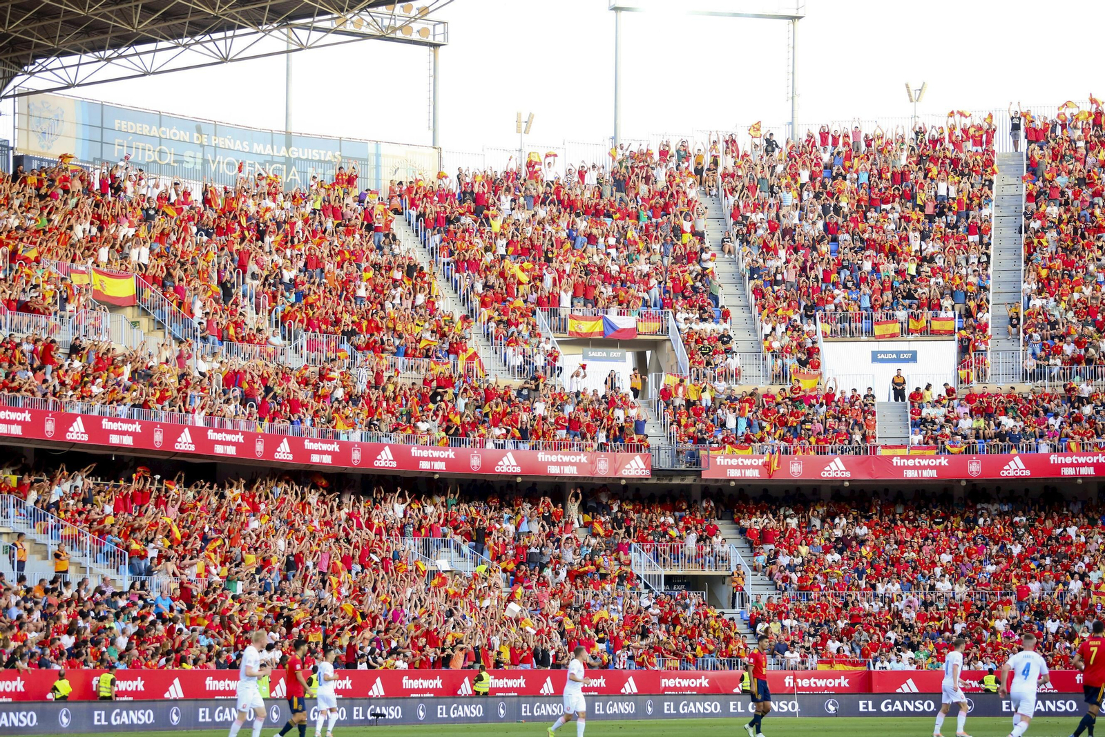 La Rosaleda, en un partido de la selección.