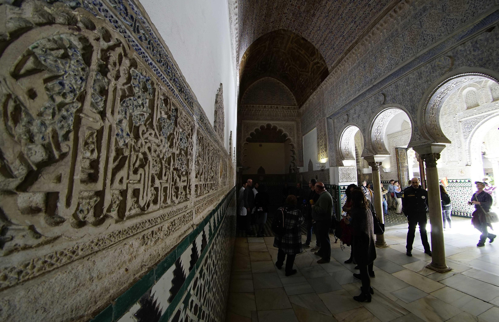 Estado actual de las yeserías del Real Alcázar.