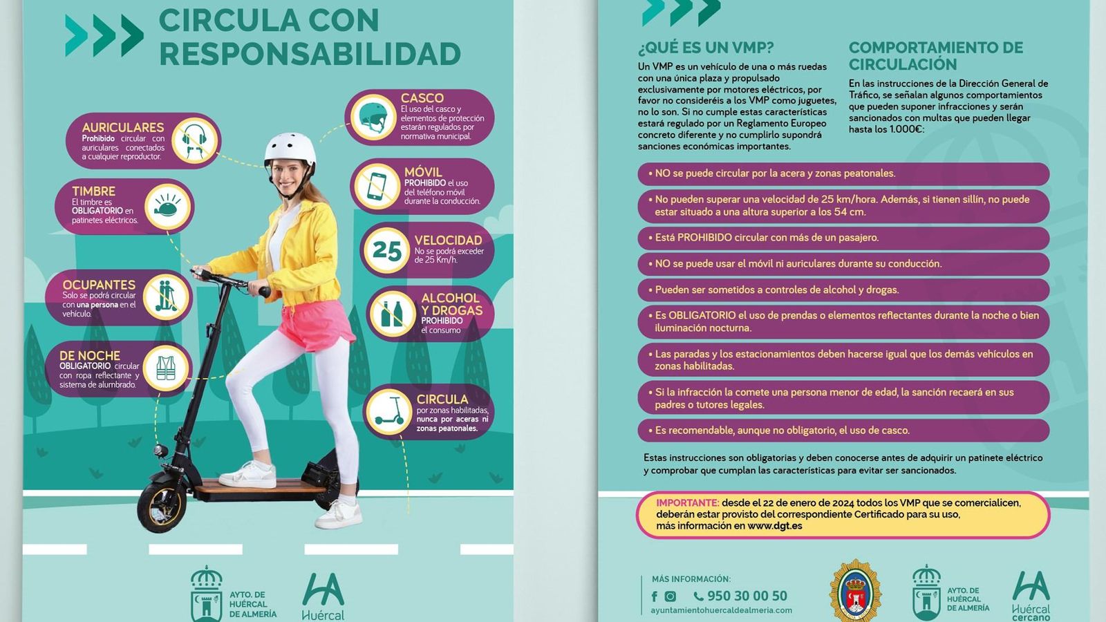 Cartel de la campaña por un correcto uso del patinete.