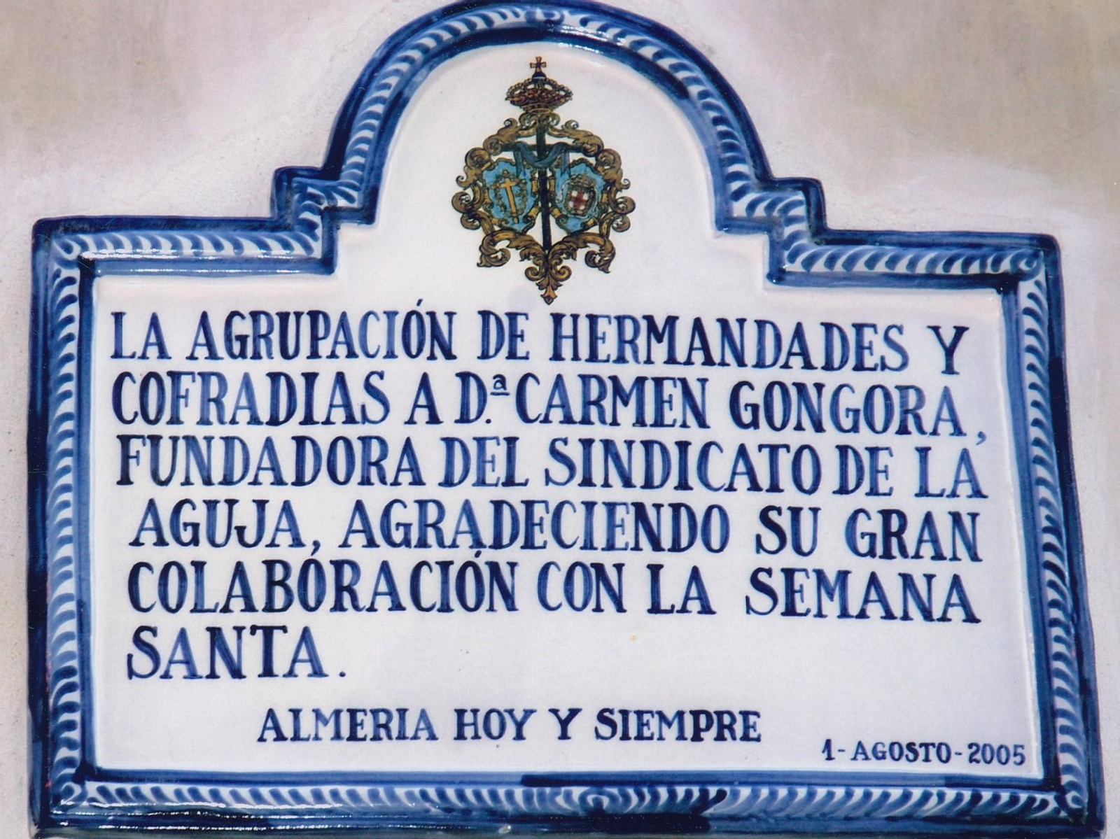 Placa conmemorativa.