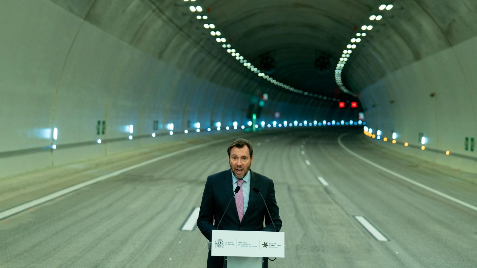 Óscar Puente, en la puesta en servicio de un túnel viario en Cataluña-