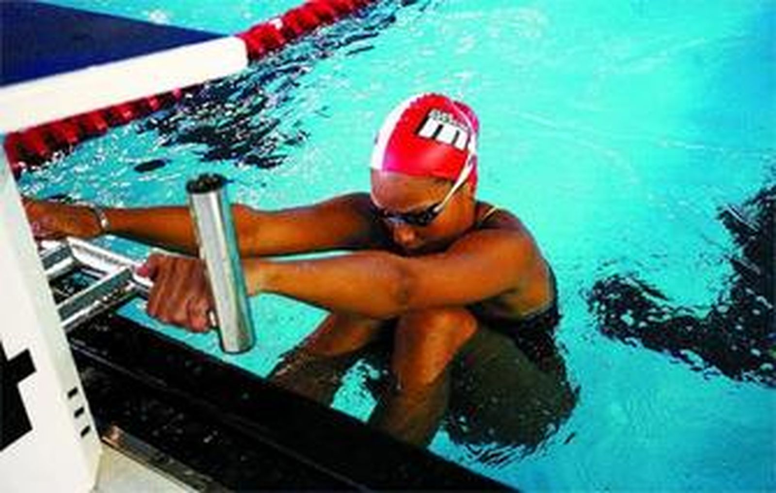Duane Rocha, antes de competir ayer en los 50 metros espalda.
