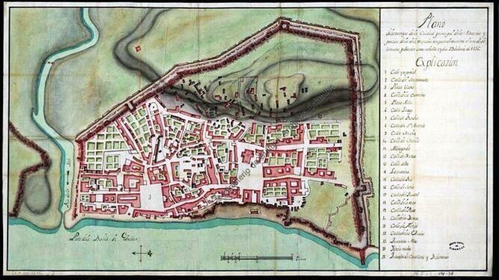 Plano de Algeciras en 1736.
