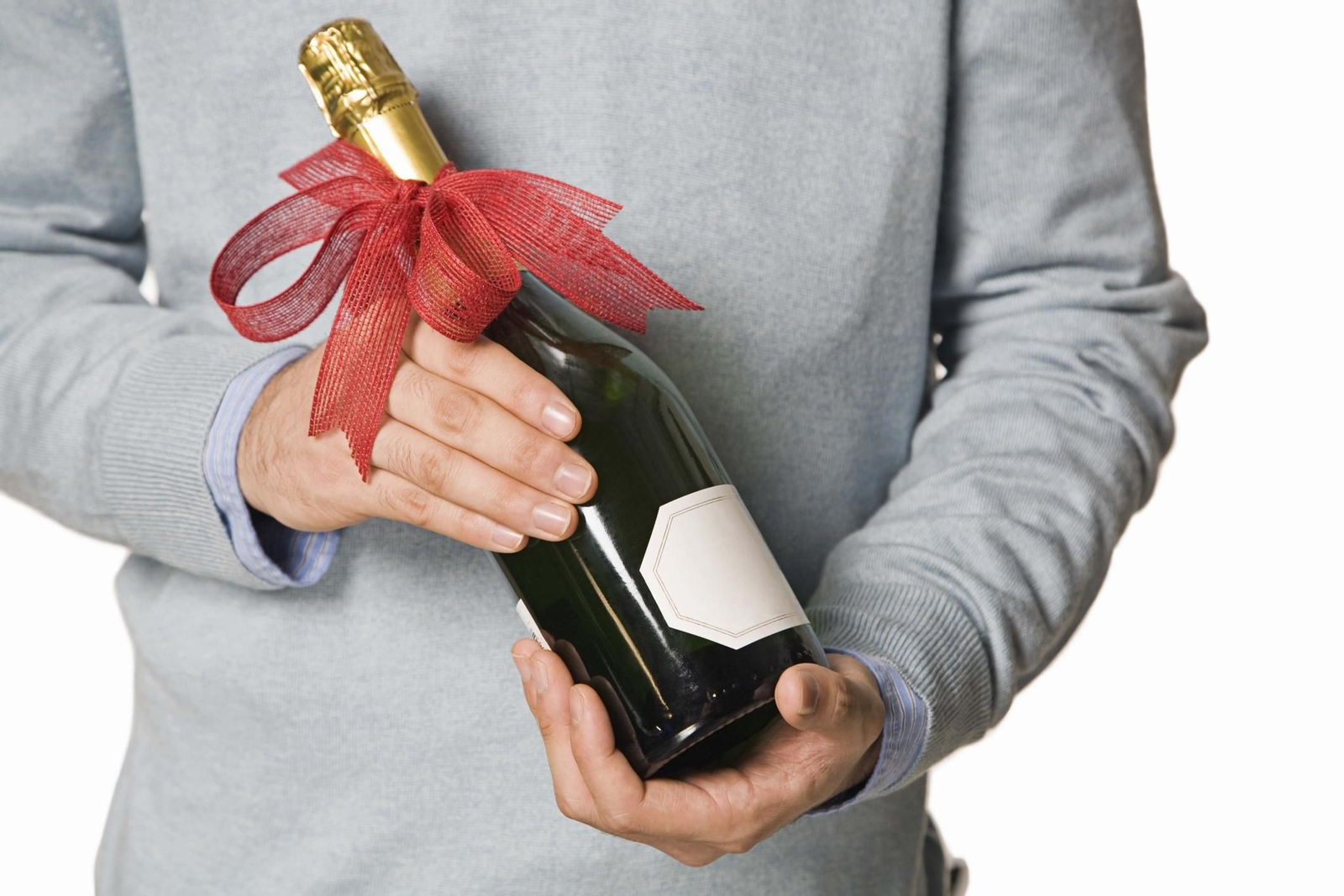 Un botella de vino para regalar.