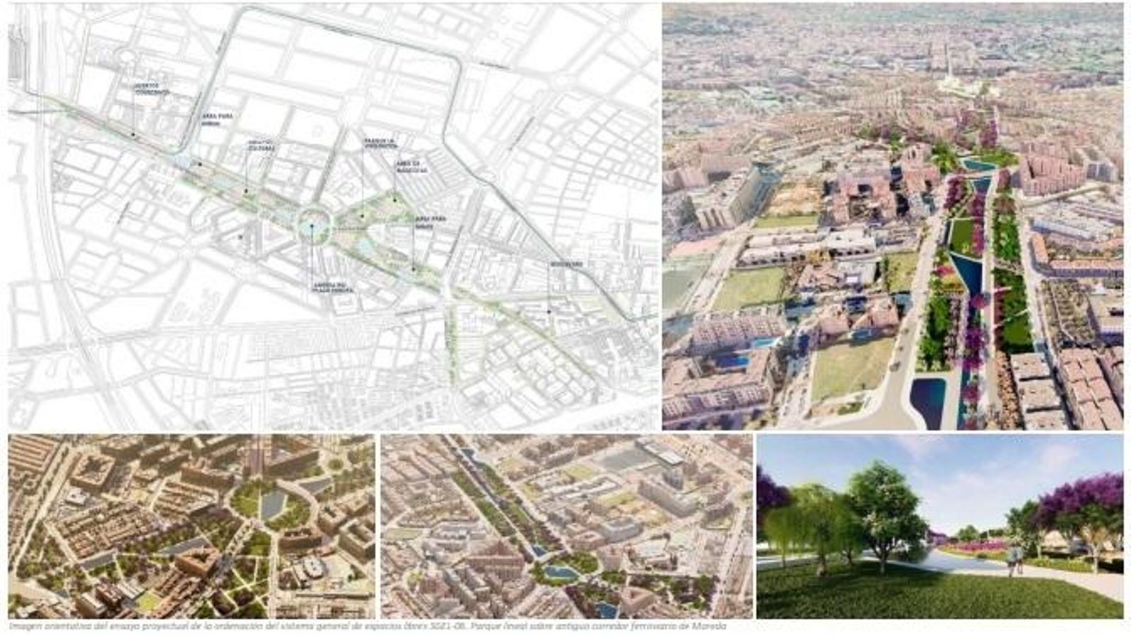 Imagen con la recreación del nuevo espacio verde.