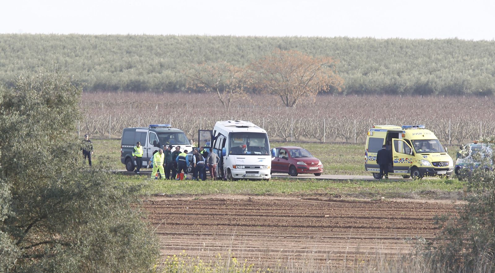 El accidente del autobús escolar, en imágenes