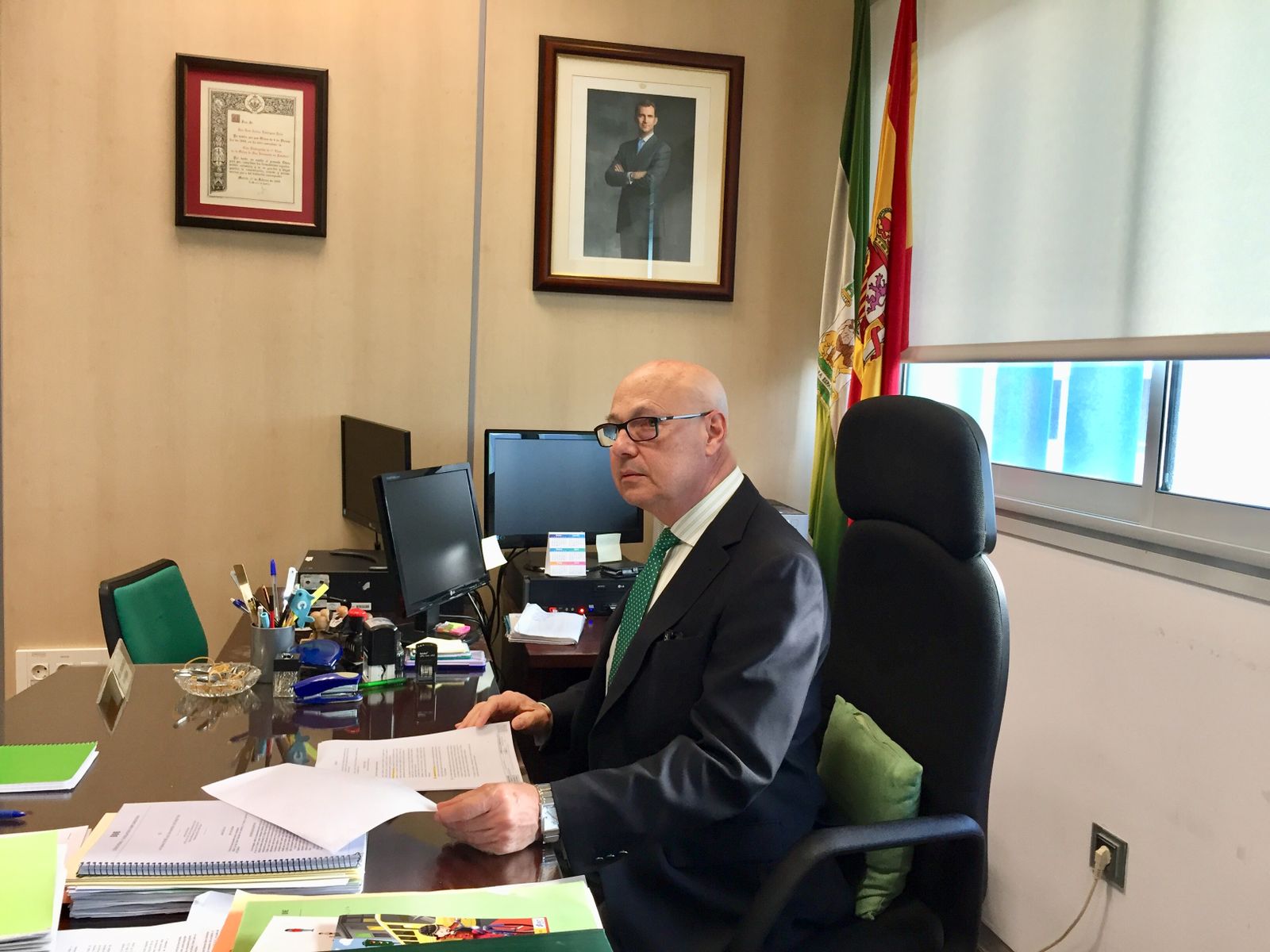 Luis Carlos Rodríguez León, en su despacho de la Fiscalía de Sevilla