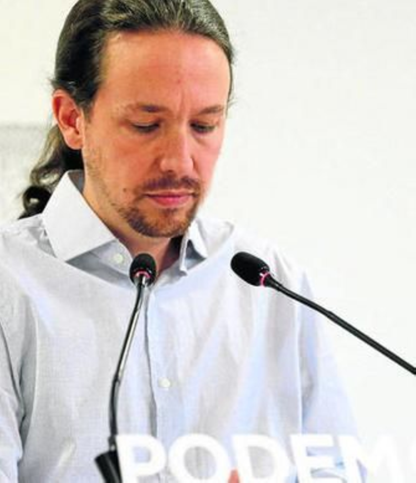 Pablo Iglesias, ayer durante sun comparecencia.