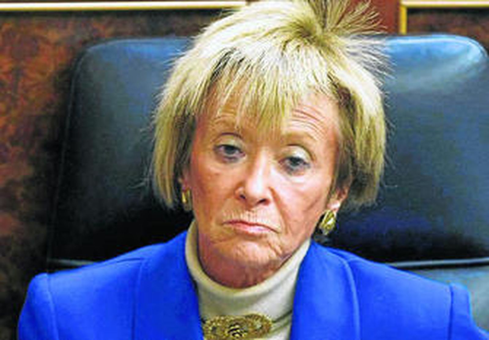 Fernández de la Vega, con gesto grave ayer en el Congreso.