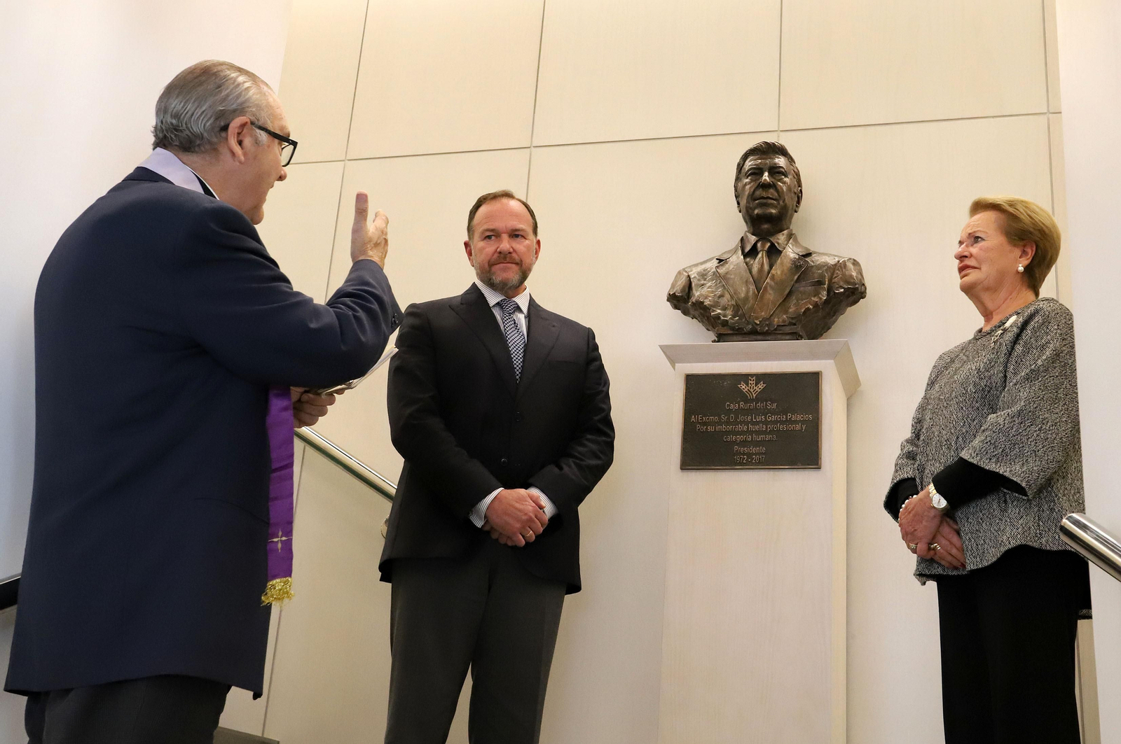 Acto homenaje a Don José Luis García Palacios en la Caja Rural del Sur, en imágenes