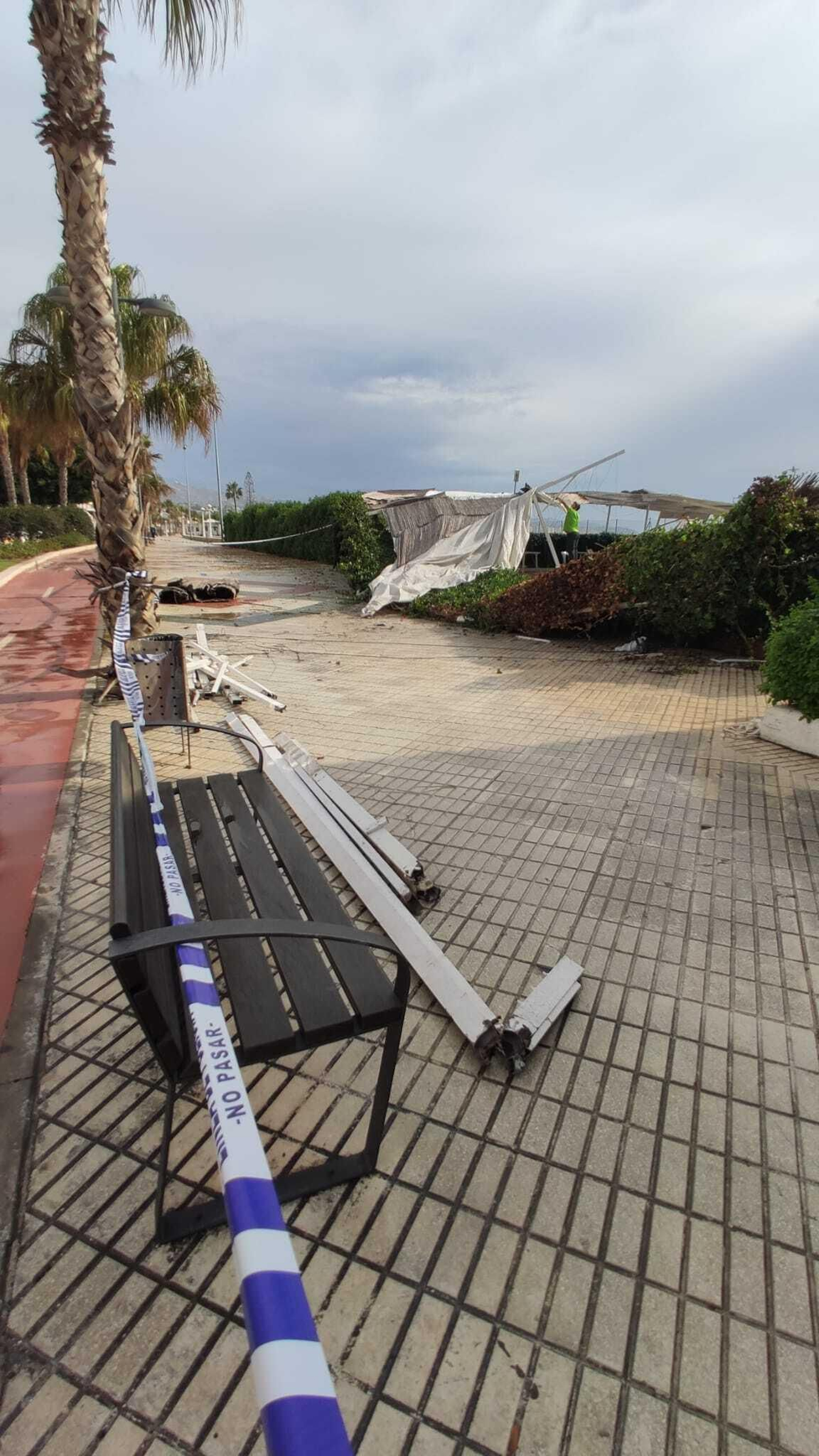 El temporal de lluvia y viento en Málaga